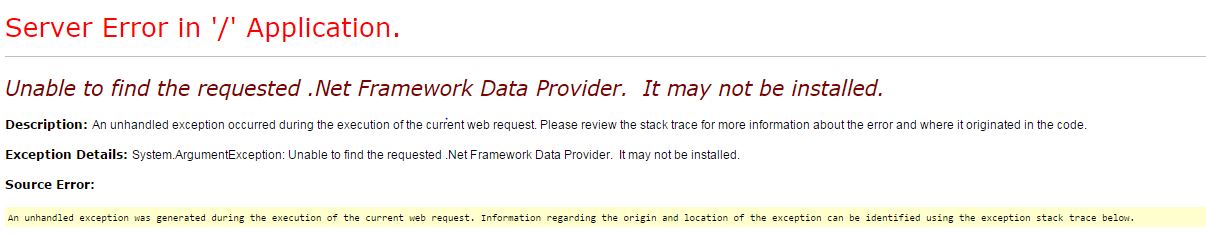 unable to initialize provider